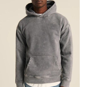 Sudadera con capucha de lana pesada con logotipo personalizado bordado algodón/fibra de bambú sudaderas con capucha de invierno Unisex de gran tamaño para hombres - Product Image 1