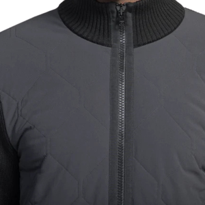 Veste en tricot hybride sur mesure pour homme, fermeture éclair sur le devant, manches longues, style décontracté chic, superposition - Product Image 5