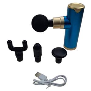 Portable Plastic <b>Percussion</b> <b>Massager</b> with USB Recharge and Interchangeable Attachments - Product Image 4