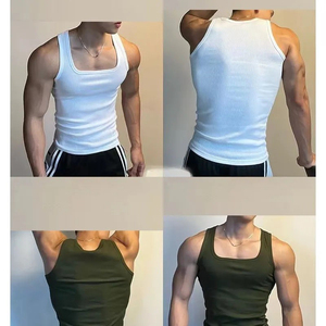 Camisetas sin mangas informales para hombre, diseño desgastado de calidad superior, patrón sólido personalizado, transpirable, 100% algodón, servicio OEM - Product Image 2