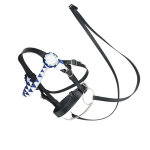 Hobby Horse Showing Bridle Black Premium Faux Leather Juego de juguetes educativos con Show Brow Band Breeches Buckled Reins - Product Image 5