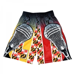 Pantalones cortos de fitness de sublimación de algodón hechos a medida, variedad de tamaños, tejidos con bordado de patrón de tablero sólido - Product Image 1