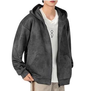 Sudadera con capucha de hombre 100% algodón, estilo streetwear, con pedrería, estampado serigrafiado, efecto descolorido por el sol, dobladillo sin rematar, oversize, para otoño, con lavado ácido vintage - Product Image 6