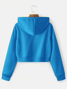 Sudadera Corta con Cremallera para Mujer, de Alta Calidad, con Mangas Largas, Estampado de Calidad, Diseño Sólido, Transpirable, para Mujeres/Niñas - Product Image 2