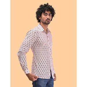 Chemise décontractée pour homme en coton imprimé à manches longues, respirante, en popeline ou tissu Oxford, motif floral ou à pois, offre ODM - Product Image 4