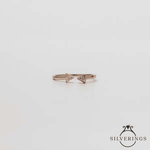 Bague tendance en argent sterling 925 plaqué or rose et or 18 carats avec zircon incrusté pour toutes les occasions - Product Image 6