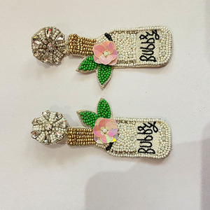Cuentas de cristal con esmalte de Metal, pendientes con cuentas de Metal - Product Image 3