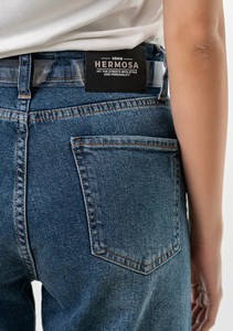 Pantalon large décontracté pour femmes taille haute déchiré jean respirant Denim style droit délavé foncé - Product Image 2