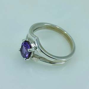 Bague en argent sterling 925 style bohème avec pierre de naissance de juin, améthyste faite à la main, finition platine – Cadeau idéal pour son anniversaire ou son anniversaire de mariage - Product Image 4