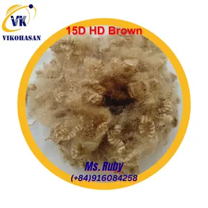 15D HD Brown Polyester Staple Fiber A Grade Vikohasan Manufacturer and synthetic fiber