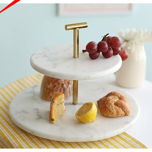 Handmade Eco Friendly 2 Tier Round Marble <b>Cupcake</b> <b>Stand</b> for Home Decor Dessert <b>Stand</b> - Product Image 2