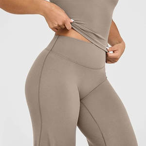 Leggings de Yoga de Cintura Alta sin Costuras para Mujer, Color Sólido, Control de Abdomen, Transpirables, Ecológicos, Tallas Grandes, Elásticos - Product Image 5