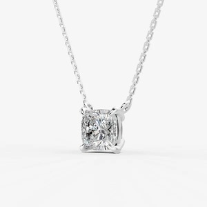 Pendentif solitaire classique en forme de coussin, 0,92 carat, EF-VVS2, excellente taille, en or massif 14 carats, pour un usage quotidien, cadeau d'anniversaire - Product Image 2