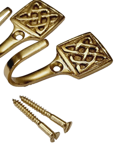 Gancho de pared de cortina de buena calidad en Material de latón con colgador de puerta de exhibición de tela perfecto pulido dorado elegante acento para el hogar - Product Image 2