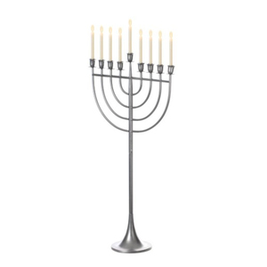 Modern Solid Metal Hanukkah Menorah 9 Branched Candelabra Elegant <b>Bronze</b> Finish <b>Candle</b> <b>Holder</b> For Home Decoration & Celebration - Product Image 6