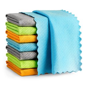 Serviette en microfibre à écailles de poisson, carrée, pour vitres, séchage rapide, douce, pour le nettoyage de la salle de <span class=keywords><strong>bain</strong></span>, de la cuisine, de la <span class=keywords><strong>maison</strong></span> et de l'intérieur de la voiture - Product Image 1