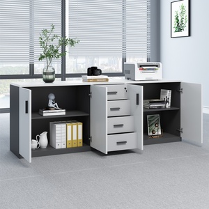 Modern Modular Minimalist <b>Office</b> Filing Cabinet With 2 Locking Doors 4 <b>Drawers</b> MDF Storage <b>Unit</b> Stylish <b>office</b> filing cabinet - Product Image 5