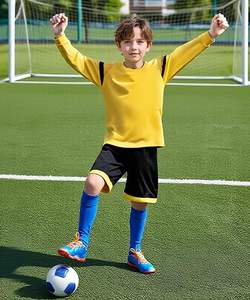 Ensemble de maillot de gardien de but de football à manches longues pour garçons, tenue de sport, haut et short légers - Product Image 3