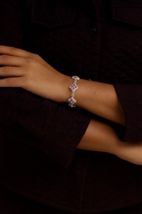 Pulsera de Plata de Ley 925 con Cadena Ajustable y Corte Marquesa, con Diamantes de Moissanita, Motivo Floral, un Regalo Impresionante para Mujer - Product Image 3