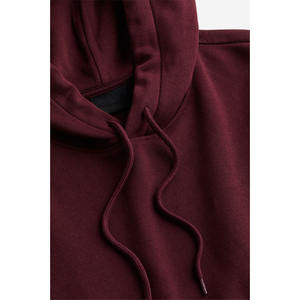 Sudadera con capucha de gran tamaño para hombre, sudaderas básicas en blanco con logotipo personalizado, forro polar grueso térmico, 100% algodón, Color negro liso - Product Image 6