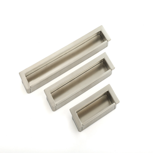 Produit de qualité supérieure Porte coulissante plate en acier inoxydable Tirez la poignée à plat pour cacher la poignée Poignées et boutons de meubles - Product Image 1