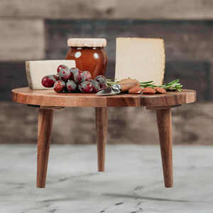 Soporte de pastel de madera de acacia ecológico Premium con patas extraíbles y pedestal para pasteles de boda Soporte OEM - Product Image 4