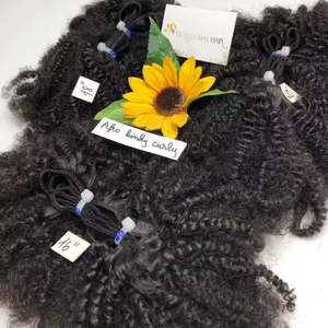2024 Vente chaude en gros pas cher Afro crépus bouclés vierge Machine Double trame Extensions de cheveux 100% brut vietnamien cheveux humains - Product Image 2