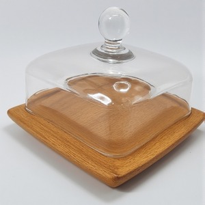 Cúpula de pastel Premium con base de madera martillada y cubierta de vidrio liso Artesanal diseñado para Decoración - Product Image 2