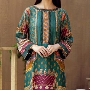 Robe de pelouse et coton brodée lourde pour femmes nouveauté collection élégante dames Shalwar Kameez costumes Maxi - Product Image 4