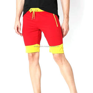 Shorts de sport décontractés pour hommes, fournisseur direct d'usine, design élégant avec logo personnalisé, style urbain, en tissu coton et maille, longueur genou, couleur unie - Product Image 1