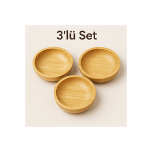 ชุดชามขนมไม้ไผ่ทรงกลม 3 ใบ - Product Image 2
