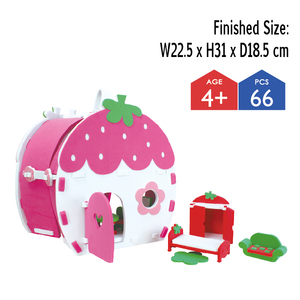 Jouet en EVA sur le thème de la fraise, maison 3D, puzzle DIY pour filles de 2 à 4 ans, décoration statique, kit de construction, non toxique, certifié EN71 - Product Image 2