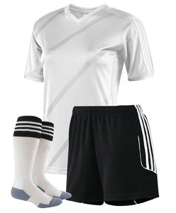 Conjunto de uniforme de fútbol personalizable al por mayor impresión por transferencia térmica 100% poliéster secado rápido unisex adulto incluye camisas y pantalones cortos - Product Image 1