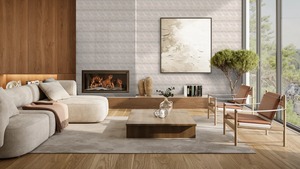 กระเบื้องผนังเซรามิกพิมพ์ลายดิจิตอล ขนาด 20x30 ซม. สีเบจอ่อน ลายหิน ผิวมาร์เบิลหรูหรา ขนาด 200x300 มม. ลายหินอ่อนสีเบจ - Product Image 6