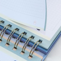 Carnet à spirales A5 avec couverture en carton floral |   Logo personnalisé |   Pages quadrillées/grilleuses |   Classeur à 6 anneaux |   Utilisation scolaire/bureau/cadeau |   Mignon