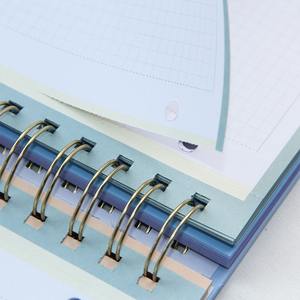 Carnet A5 à spirale avec couverture florale, papier épais 100g, pages quadrillées/grille, logo et impression personnalisés, vente en gros OEM/ODM - Product Image 2