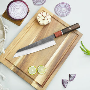 Cuchillo Santoku Profesional de 7/8 Pulgadas, Forjado a Mano en Acero 5Cr15, Juego de Cuchillos de Cocina con Mango de Madera - Product Image 5