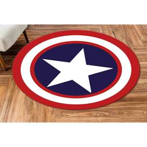 Alfombra con diseño del escudo de Capitán América: decoración para sala de cine, alfombra antideslizante, con pelo suave. - Product Image 4