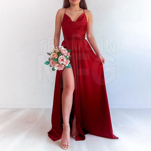 Nouvelles Robes de Soirée Tendance pour Femmes – Qualité Supérieure en Satin, Sans Manches, Longueur Genou, Soutien-Gorge Intégré, Silhouette Droite, Respirantes - Product Image 2