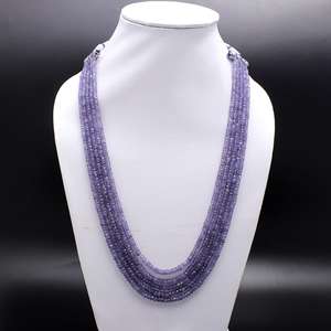 Meilleur vendeur pour la fabrication de bijoux de mariage Perles rondes à facettes en tanzanite violette naturelle 3mm-3.5mm Cadeau de couleur claire véritable - Product Image 3