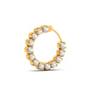 แหวนจมูกแบบดั้งเดิมที่ทำด้วย18kt สีเหลืองทองพร้อม VVS ความชัดเจนแล็บสีเพชรปลูกในห้องแล็บเครื่องประดับดีไซน์อินเดียที่สวยงาม - Product Image 6