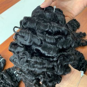 ผมต่อแบบ Burmesian หยิก100% บริสุทธิ์ผมหยิกสีดำด้านหน้าสไตล์คลื่นธรรมชาติคุณภาพสูงผมดิบเวียดนาม - Product Image 1