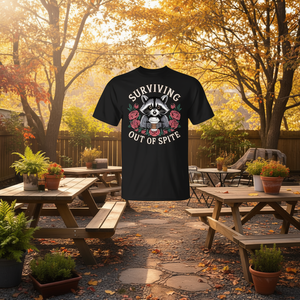 T-shirt Vintage per Amanti del Procione: Sopravvivendo Solo per il Divertimento del Caffè - Articolo Promozionale Unico - Product Image 3