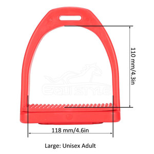โกลนขี่ม้าทำจากเหล็กสแตนเลสอุปกรณ์ความปลอดภัยม้าเหล็กขี่ม้าสีแดง - Product Image 2