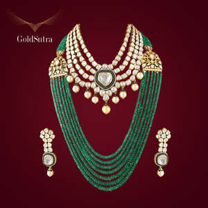 Magnifique collier en or 18 carats serti de diamants, fait main, l'envie de la Maharani, idéal pour les occasions de mariage - Product Image 1