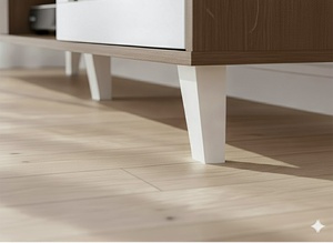 ตู้วางทีวีสไตล์โมเดิร์นร่วมสมัย สีโอ๊คโซโนมาเข้ม ประตูกระจกสีขาว สำหรับห้องนั่งเล่นหรืออพาร์ตเมนต์ รองรับทีวีขนาด 55-59 นิ้ว ผลิตในประเทศมาเลเซีย - Product Image 4