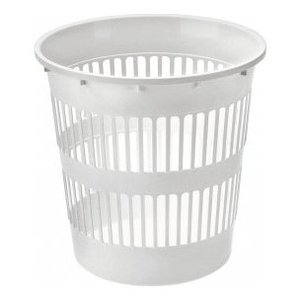 Cesto de Papel de Plástico, 28x28cm, Blanco, Capacidad de 60L, para Oficina, Cocina, Hotel - Product Image 1