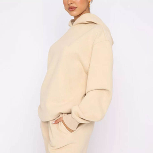 Streetwear personnalisé lourd, sweats à capuche et pantalons de survêtement vierges à épaules tombantes, survêtements en polaire, ensemble de survêtements surdimensionnés ensembles pour femmes - Product Image 6