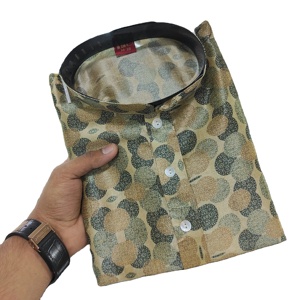 Pure Silk <b>Men's</b> Long Kurtas for Casual or <b>Festive</b> Pooja <b>Wear</b> Comfortable Cotton Material - Product Image 1