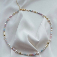 Collier de perles de tourmaline naturelle personnalisé à prix d'usine, avec pendentif en acier inoxydable et perle d'eau douce, bijoux en pierres précieuses
